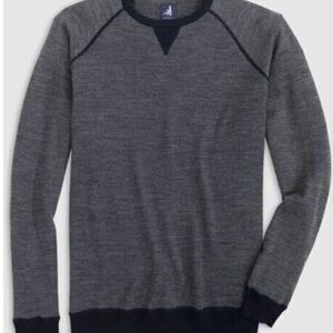 EUC johnnie-O Heathered Navy Crewneck Wool Sweater
